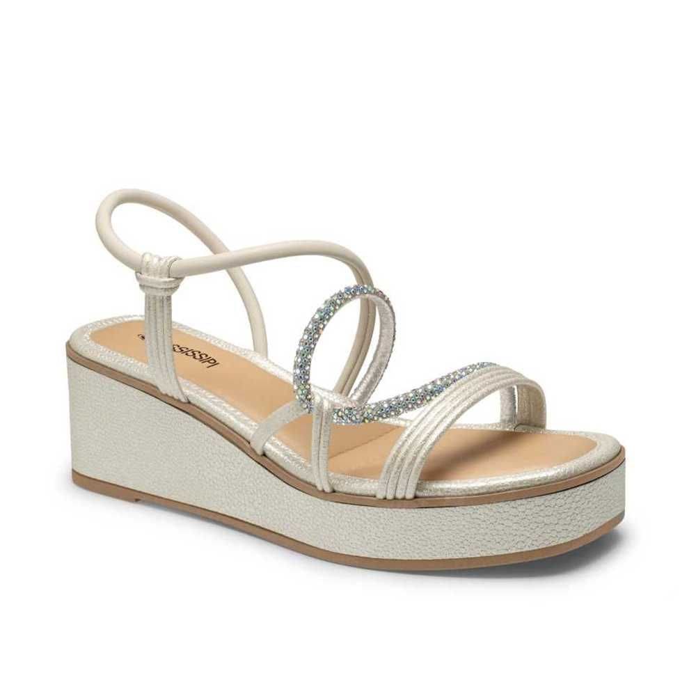 Sandália Feminina Mississipi Plataforma Tiras Brilhantes