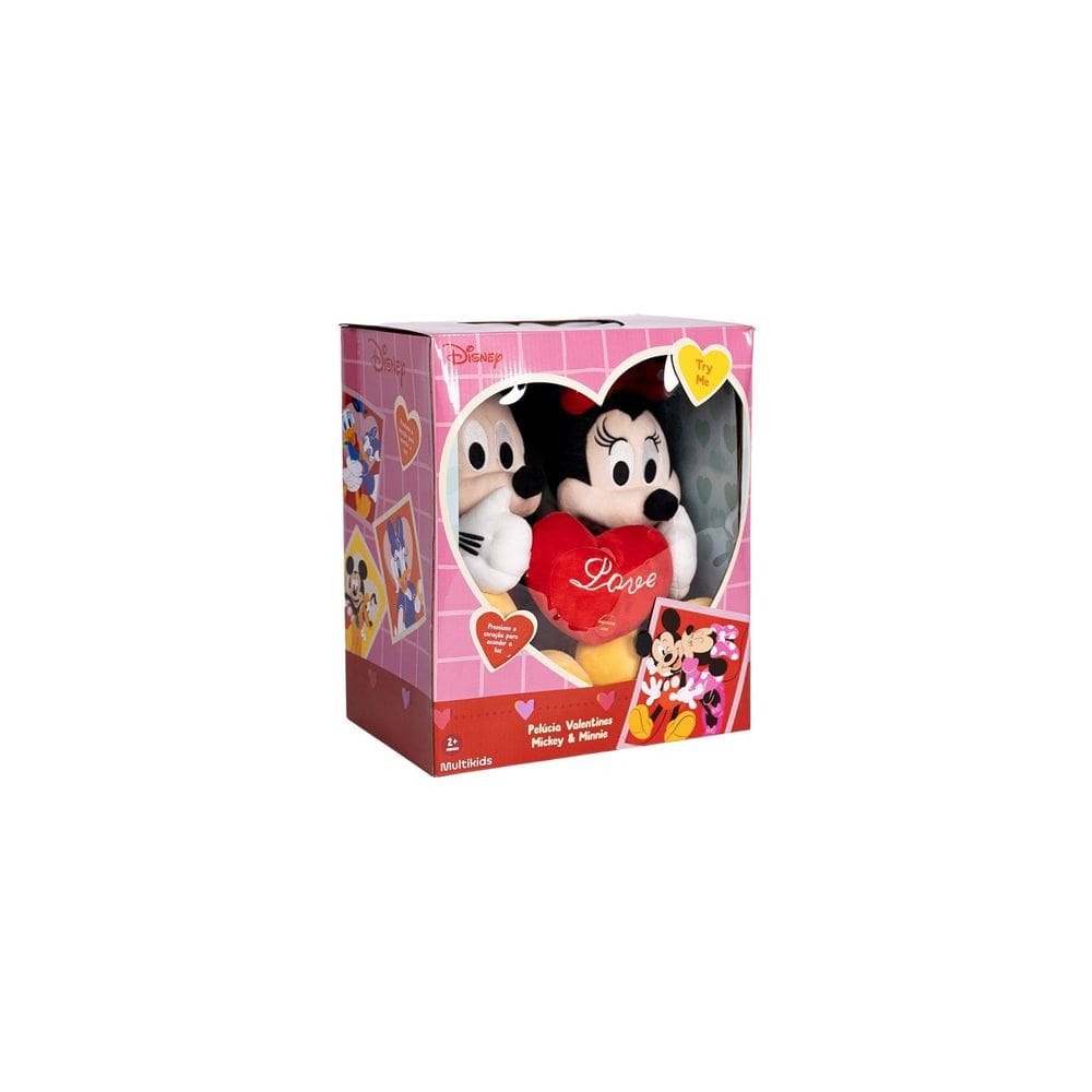 Pelucia Disney Mickey e Minnie Dia dos Namorados - BR2429 MULTIKIDS
