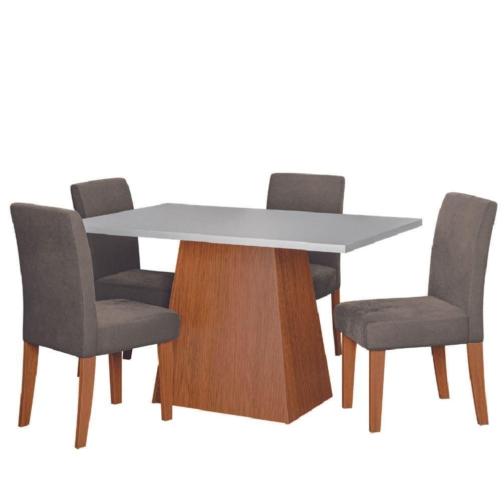 Conjunto Sala De Jantar Mesa 4 Cadeiras Trieste Dobuê