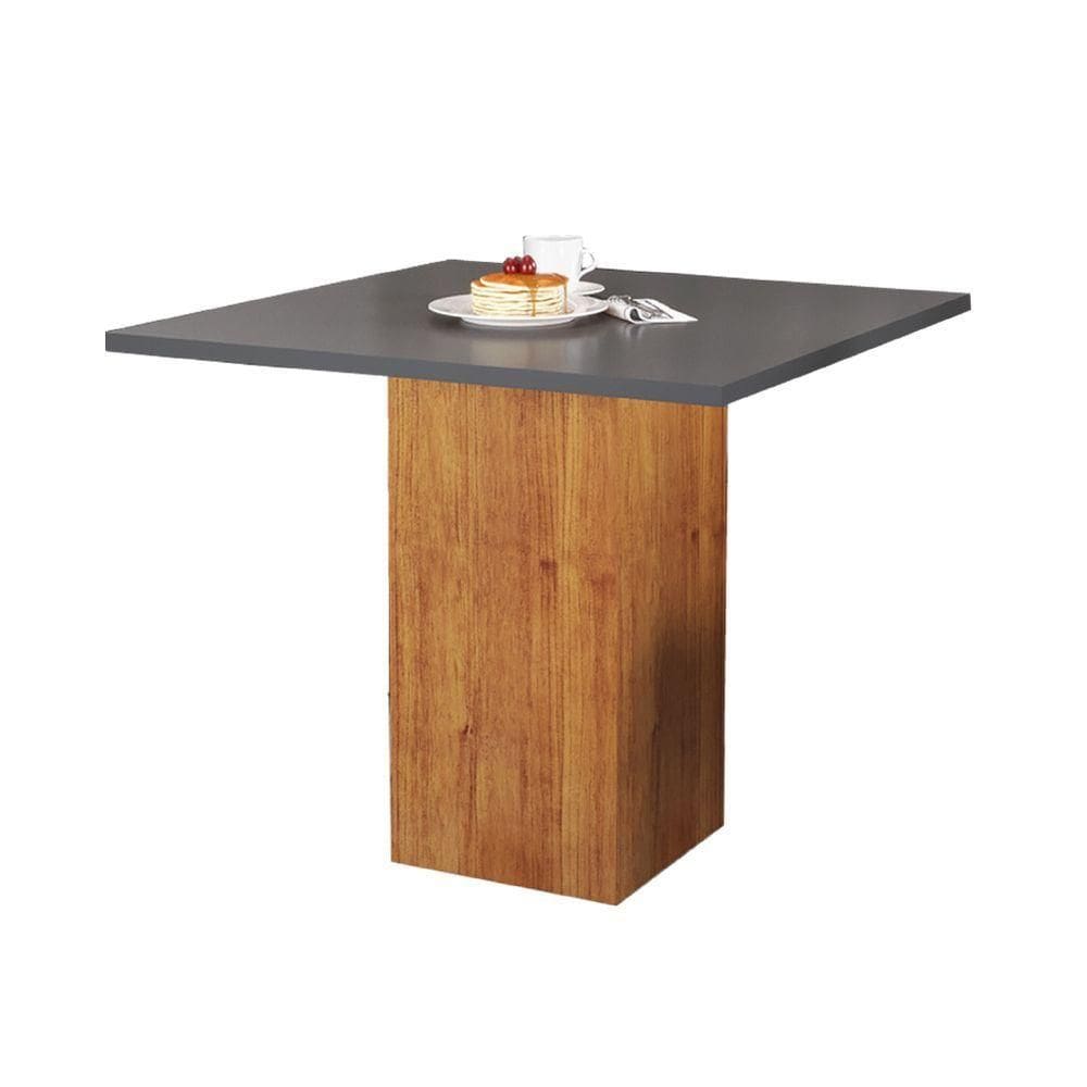 Mesa Quadrada Para Sala De Jantar Lord Viero Madeirado/Cinza