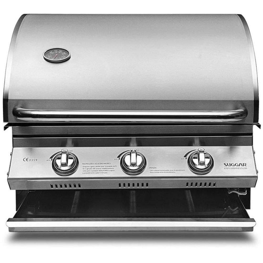 Churrasqueira Para Bancada Inox À Gás Suggar CH3001IX Bivolt