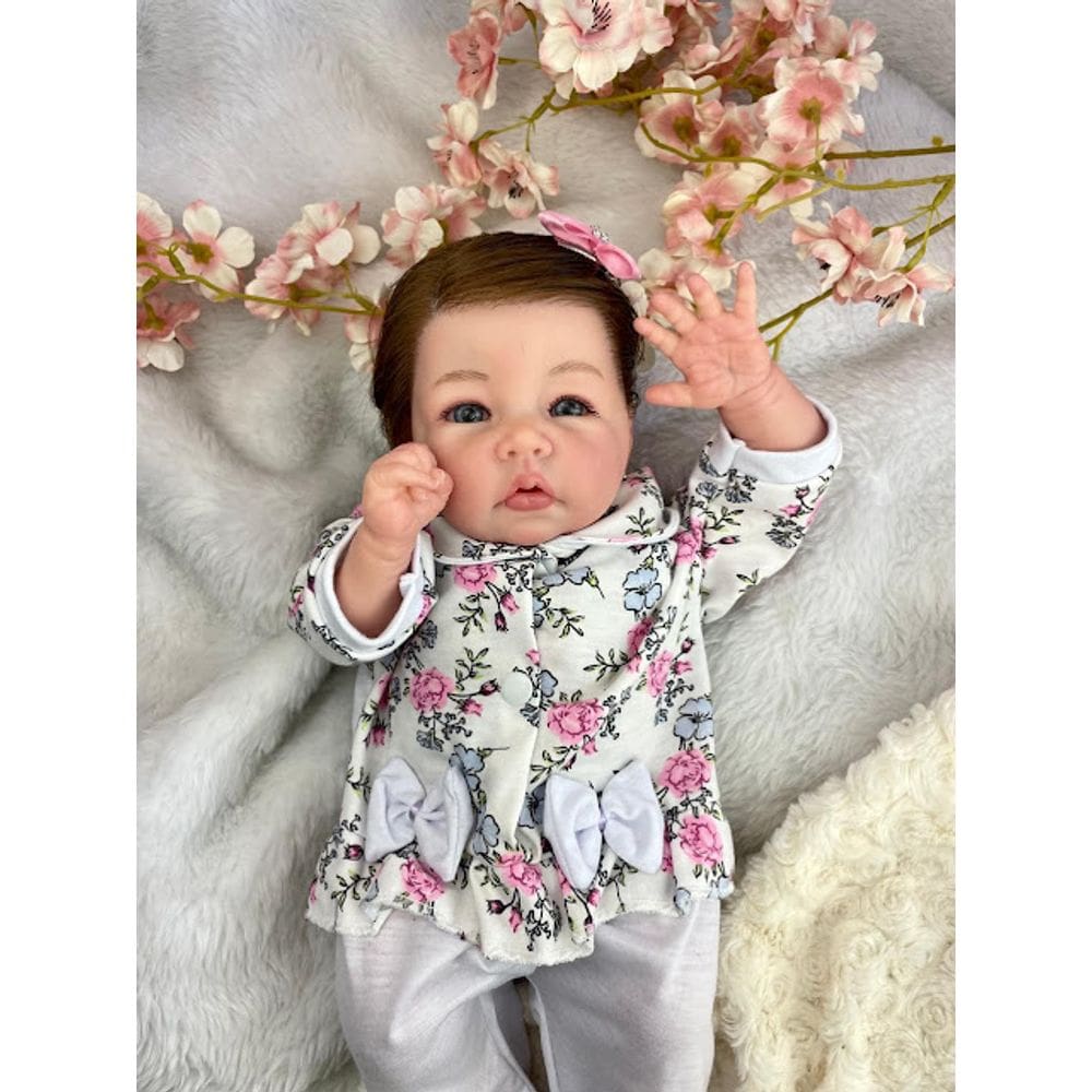 Boneca Bebe Reborn Cabelo Fio A Fio Toma Banho E Faz Xixi