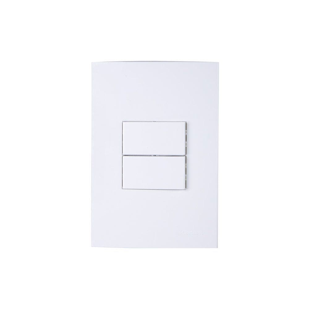 Interruptor Simples Duplo MarGirius Sleek com Placa 10A 4x2 Branco