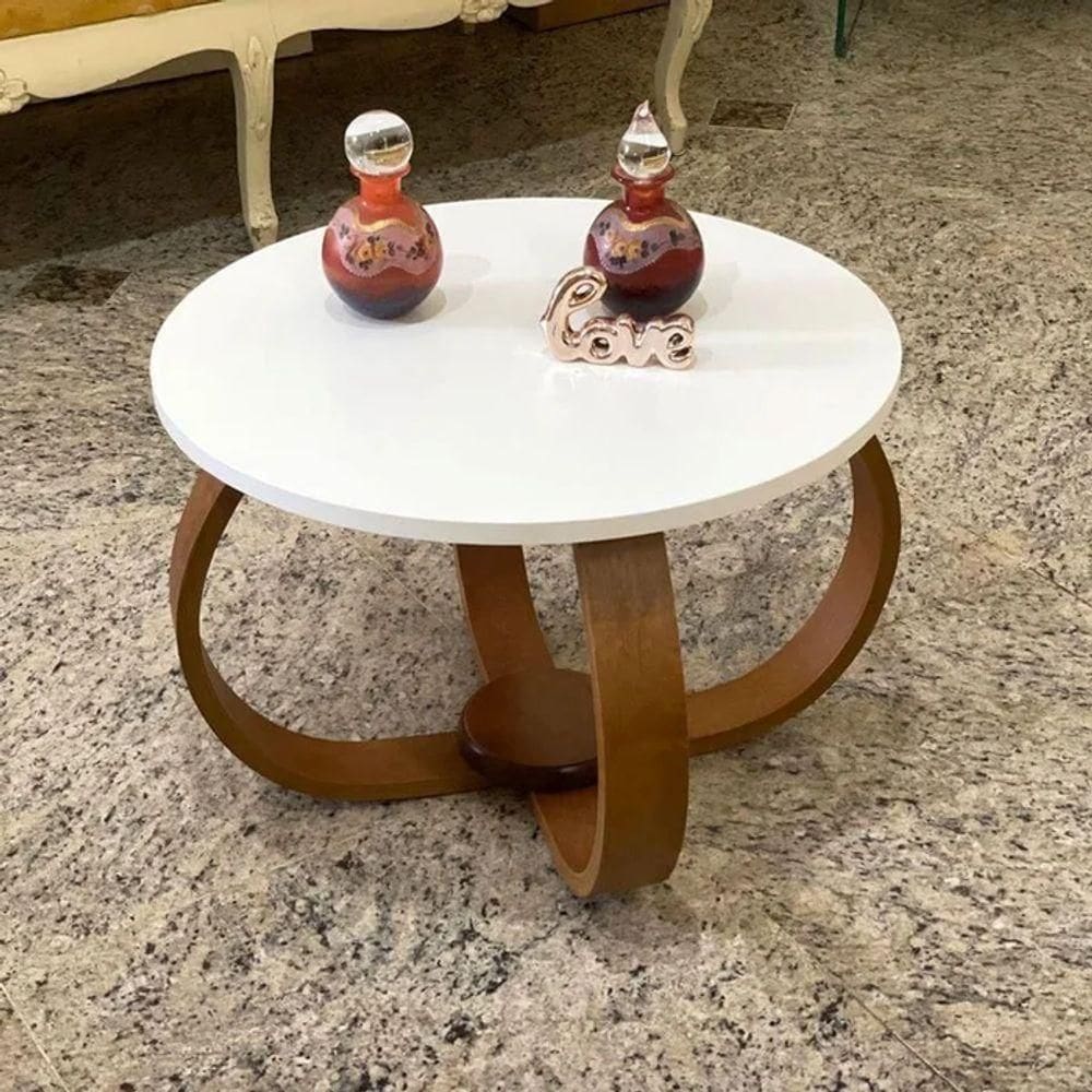 Mesa De Centro E Lateral Pés Cebola 50x35cm Branco