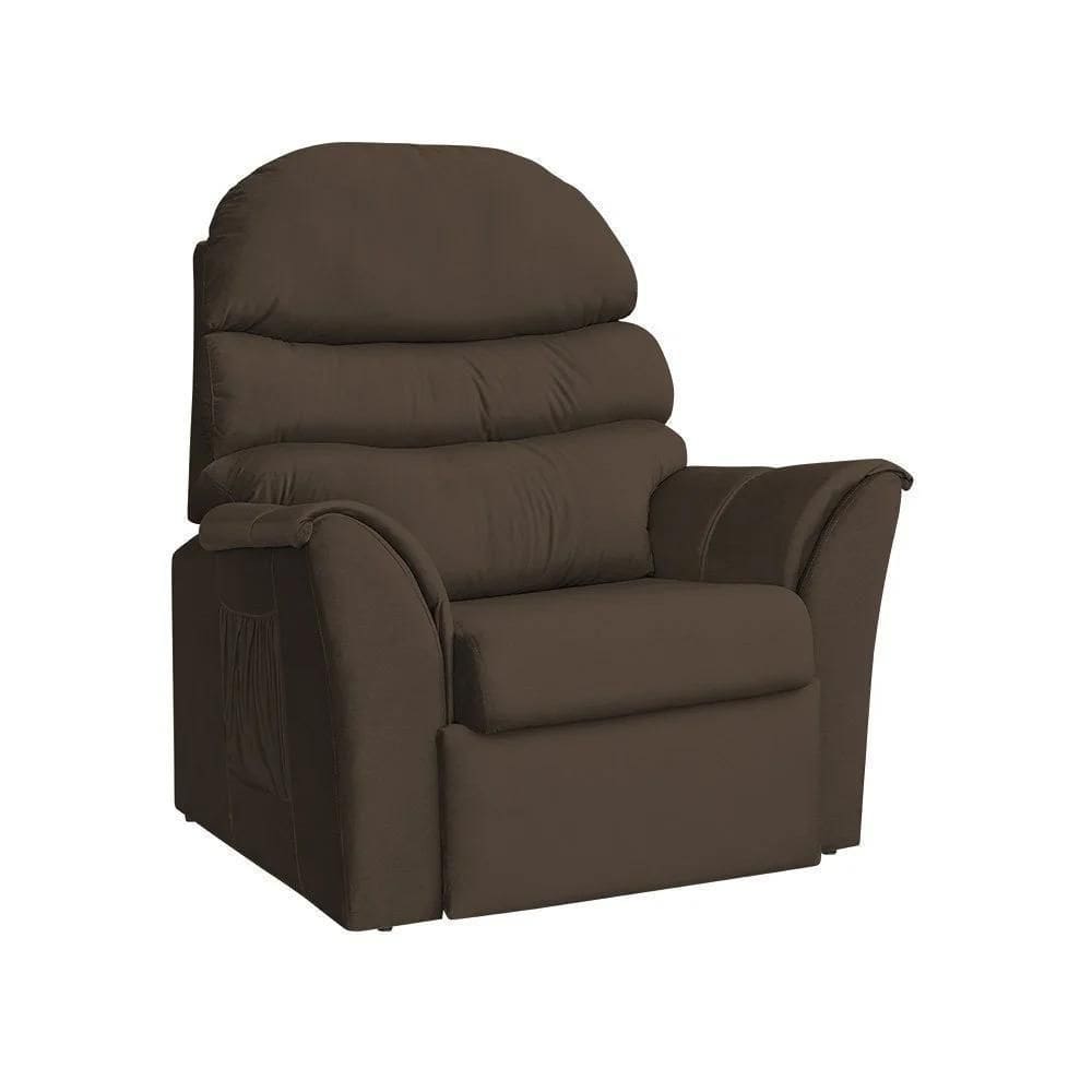 Poltrona Do Papai Reclinável E Retrátil Em Veludo Marrom