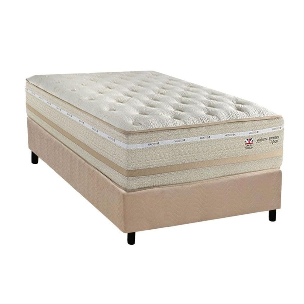 Conjunto Box Solteiro: Colchão Molas Herval Maxspring C1626 + Base CRC Suede Clean (88x188)