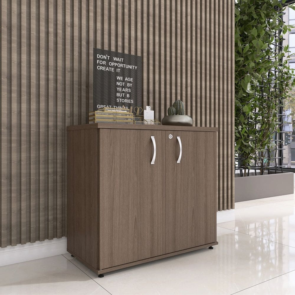 Armário Baixo 02 Portas Pivotante Ab700p25 Walnut