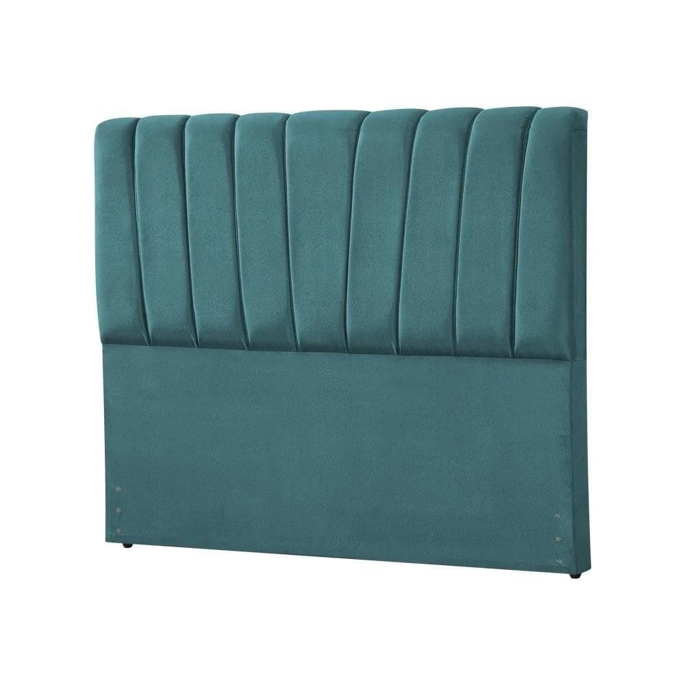 Cabeceira King Estofada Americana Premium 195cm Veludo Azul
