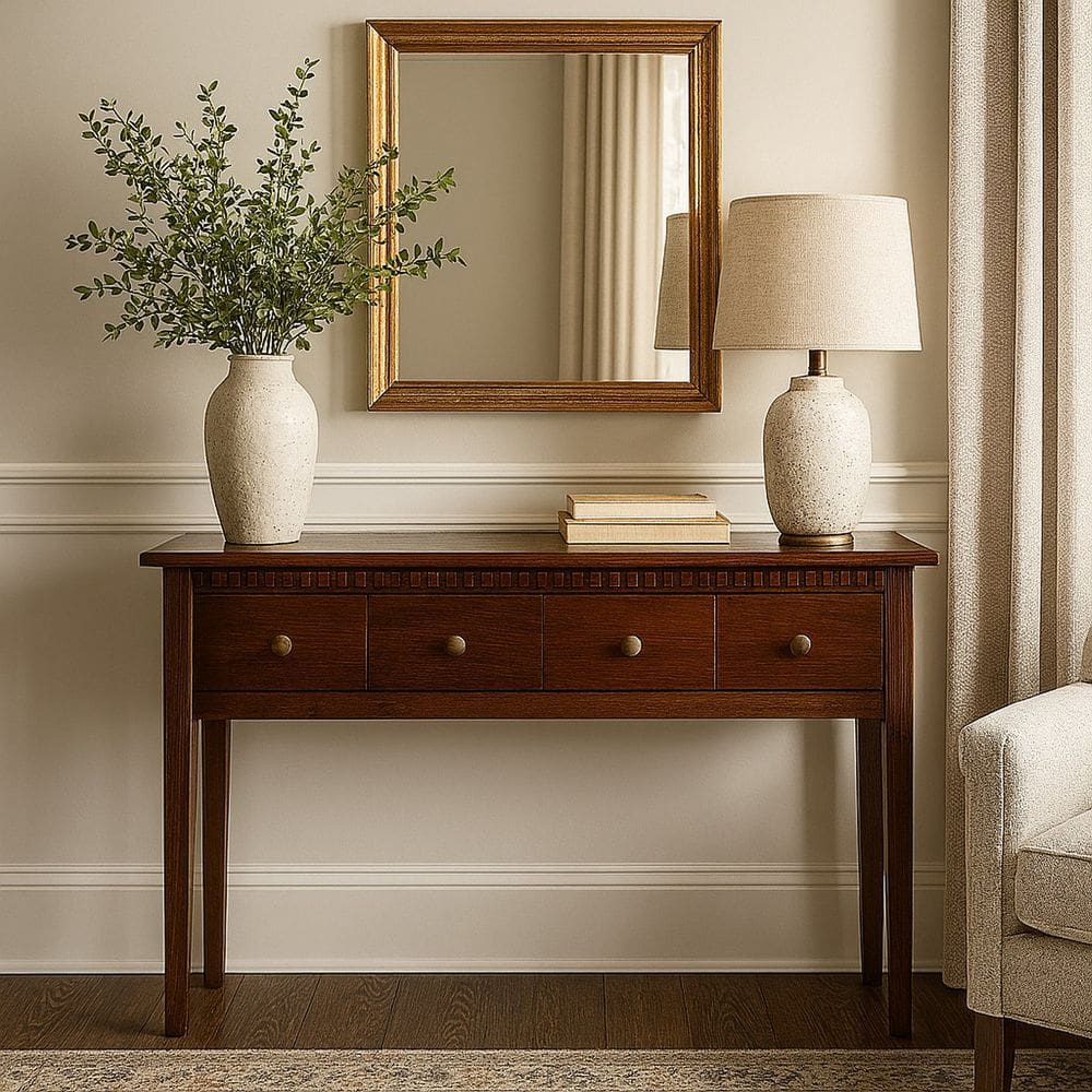 Aparador 2 Gavetas Madeira Maciça 120cm Linha Colonial Capuccino