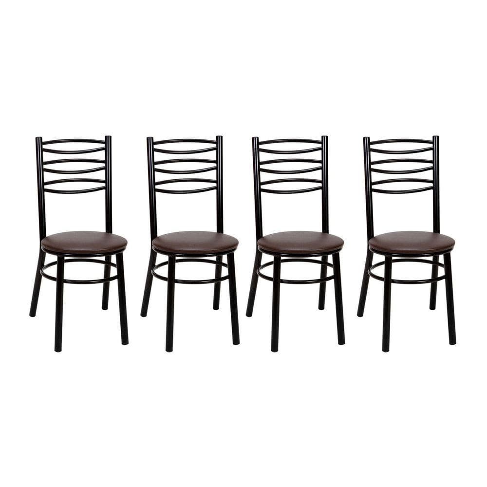 Kit 4 Cadeiras para Sala de Jantar Pintadas Cc33 Preto/Marrom