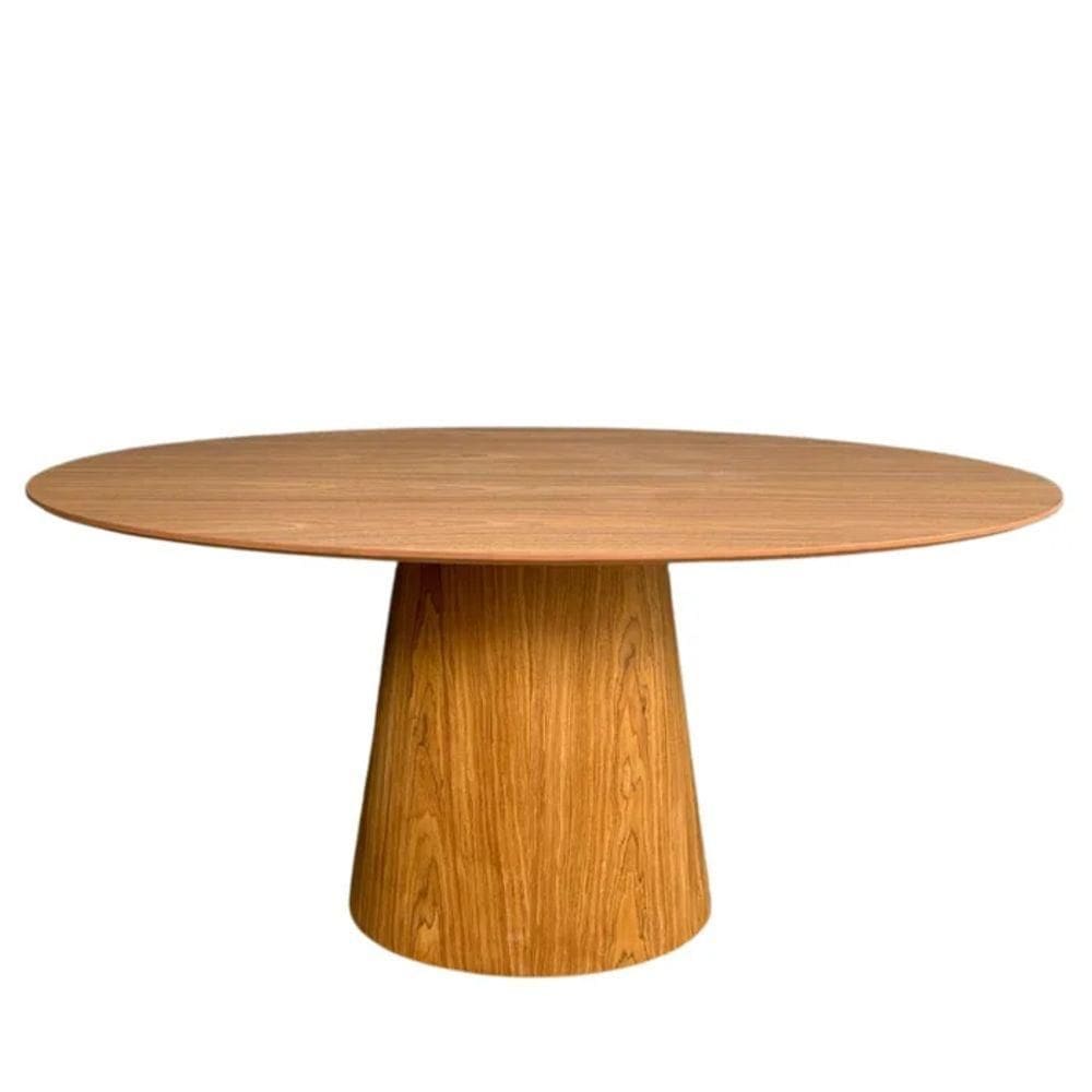 Mesa De Jantar Cone Oval 160x90cm Tampo Madeira