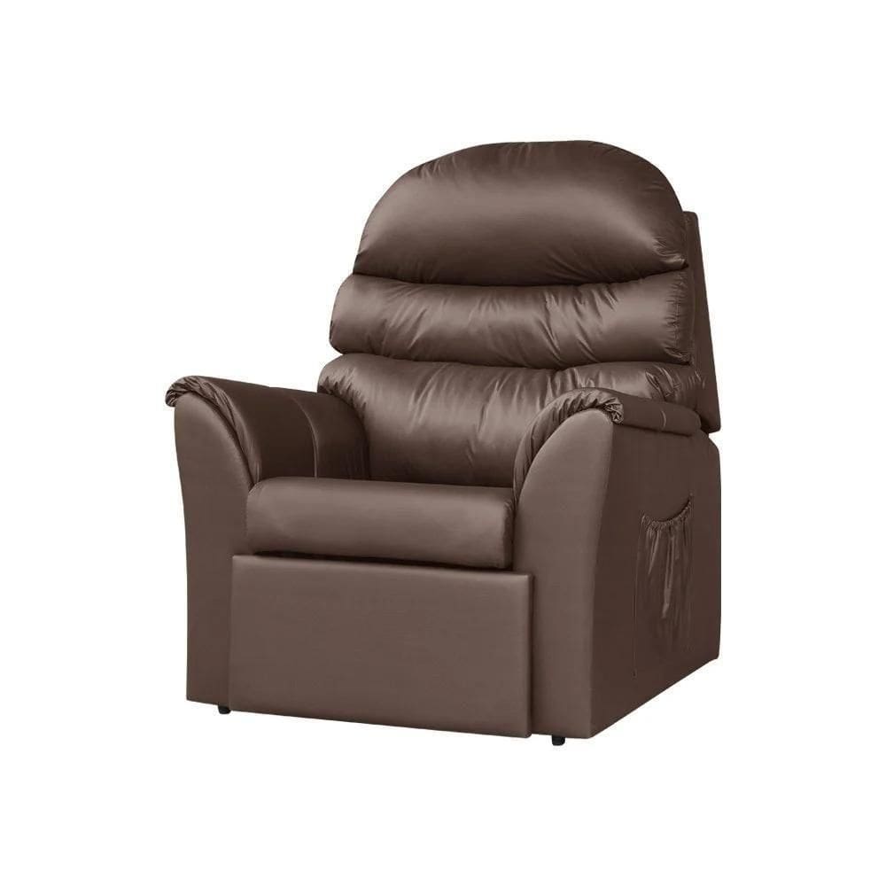 Poltrona Do Papai Reclinável E Retrátil Confortável Corino Marrom