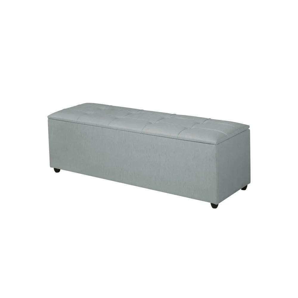 Recamier Baú Madrid 85cm Compacto Linho Cinza