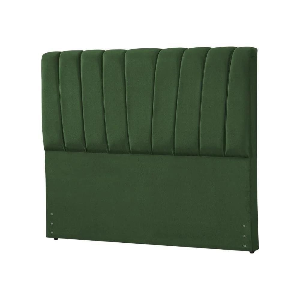 Cabeceira King Estofada Americana Premium 195cm Veludo Verde