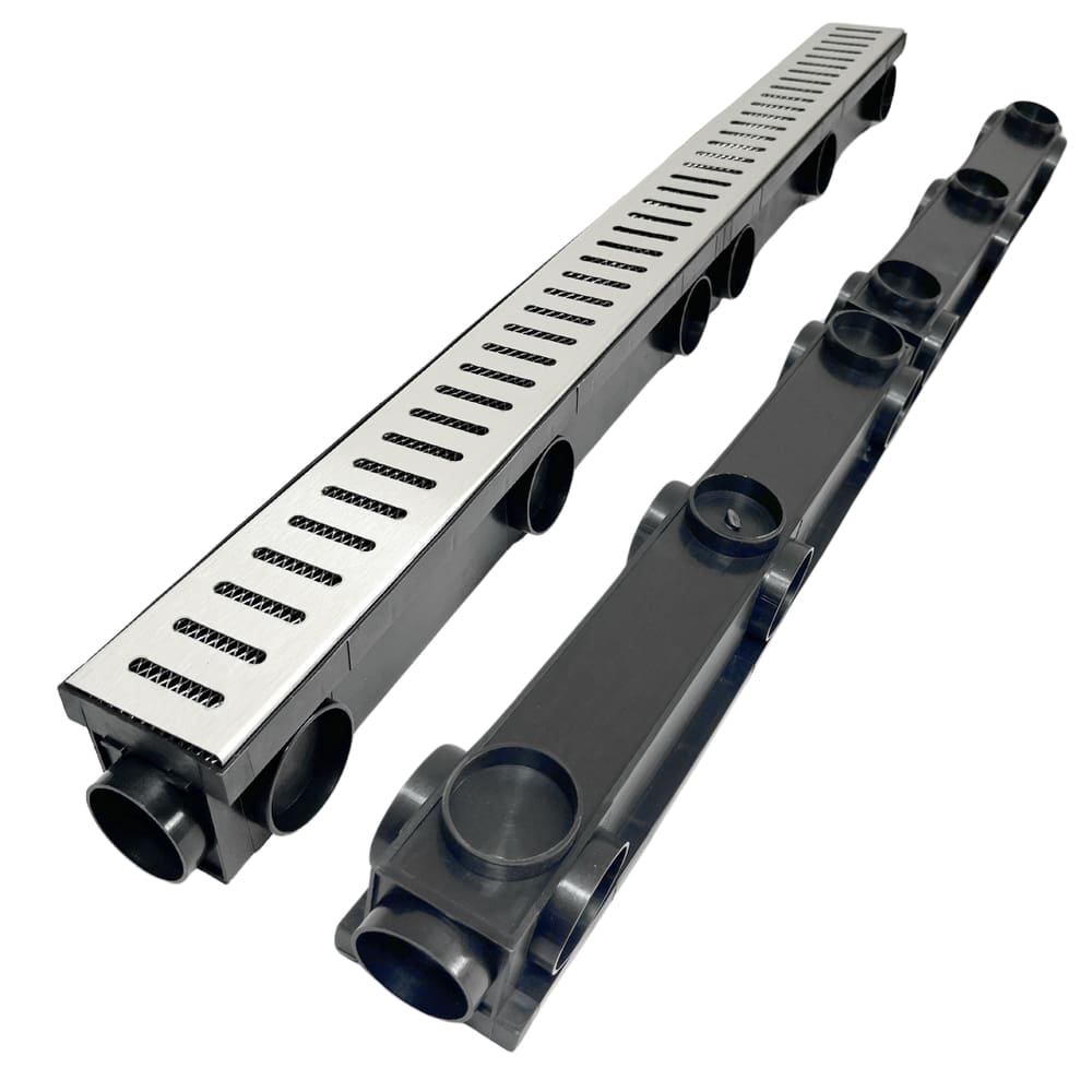 Ralo Slim 1 metro x 8cm Inox 304 Quintal Varanda Água da Chuva Coletor Multi Saídas 50mm ( 8cm x 98cm)