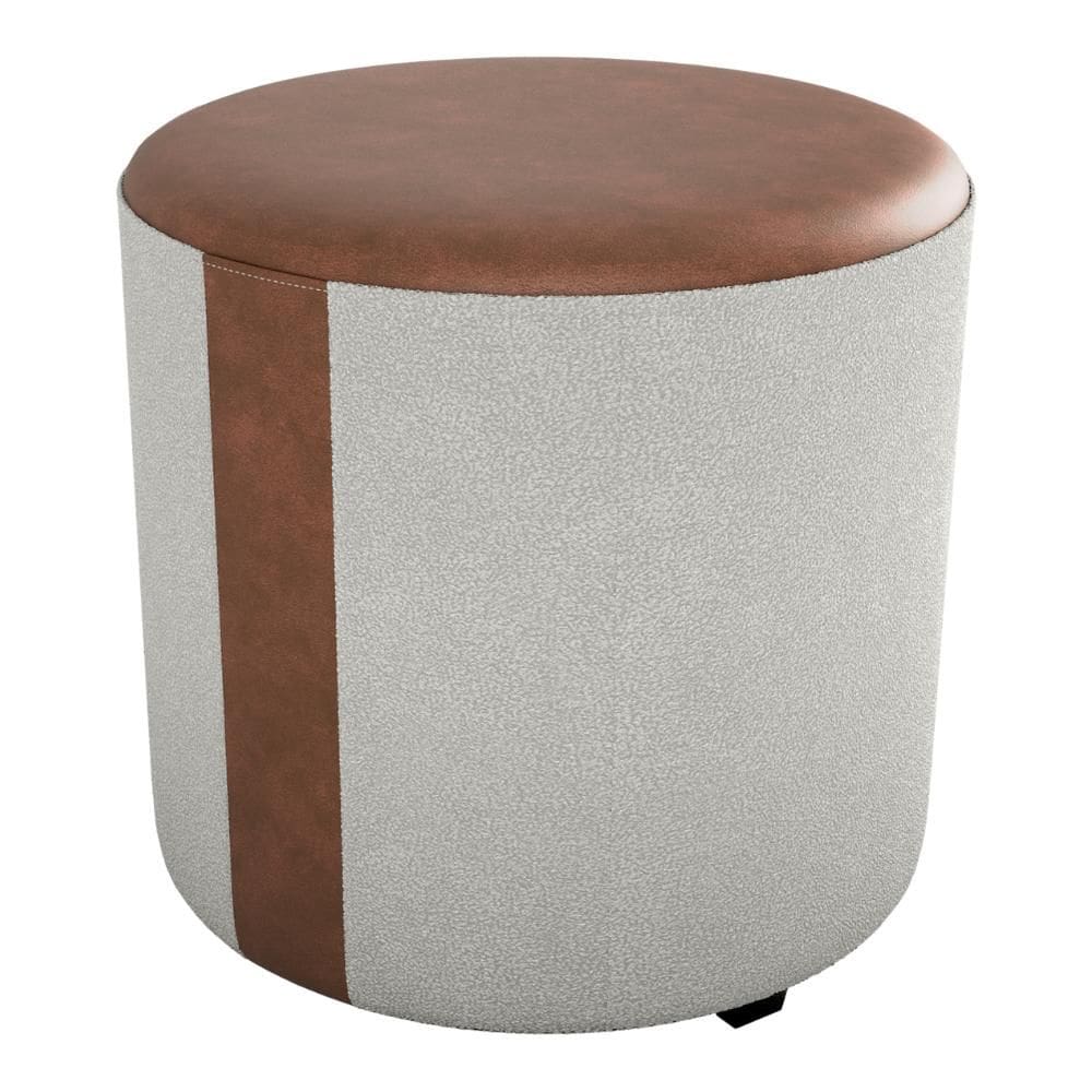 Puff Redondo Copenhage Corano Marrom Boucle Milani Store