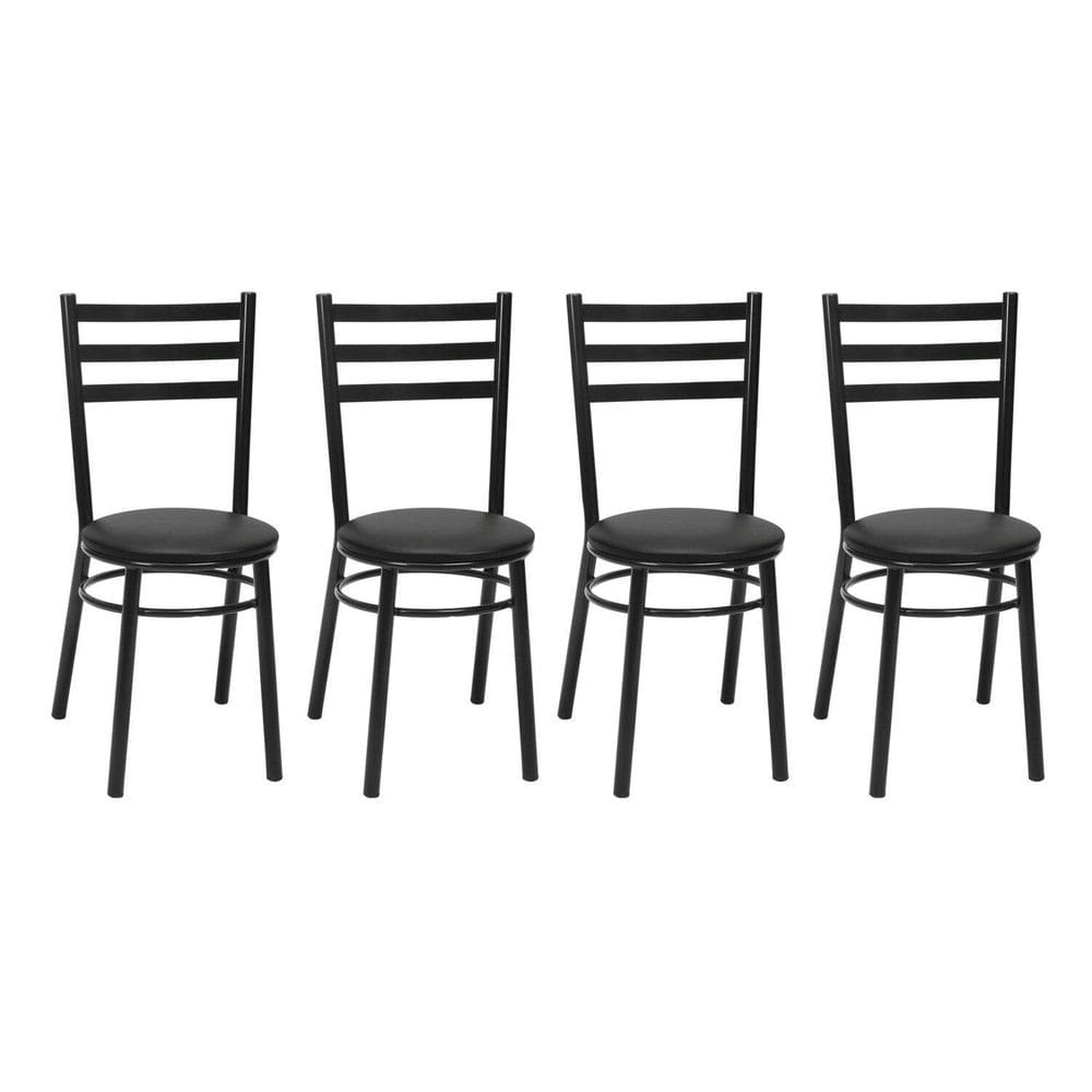 Kit 4 Cadeiras para Sala de Jantar Pintadas Cp81 Preto