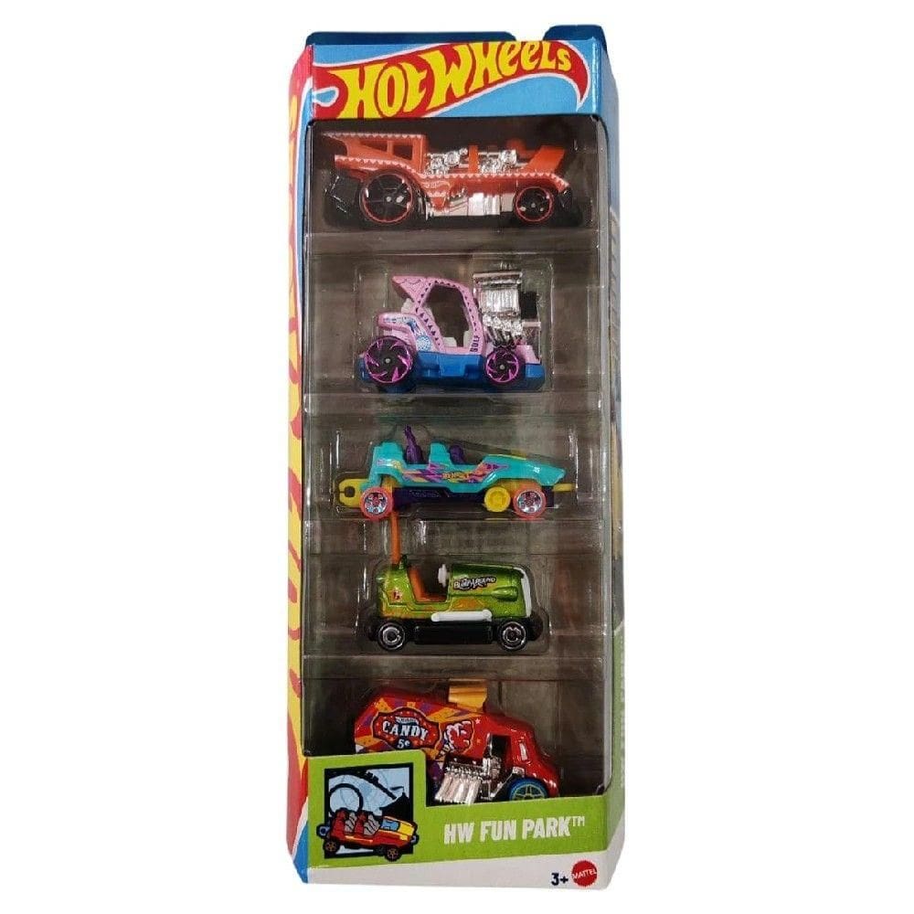 Hot Wheels Pacote 5 Carros HW Fun Park - Mattel