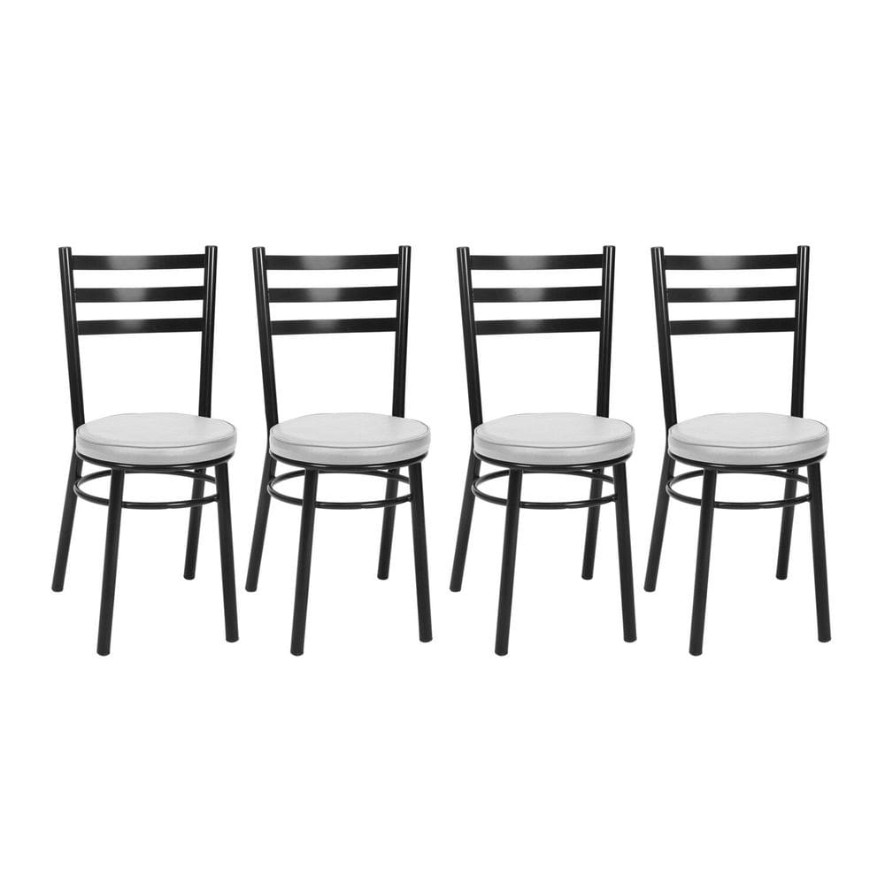 Kit 4 Cadeiras para Sala de Jantar Pintadas Cp80 Debrum Preto/Branco