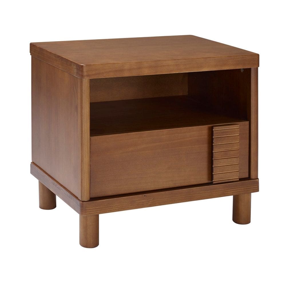 Mesa de Cabeceira 1 Gaveta 60cm X 65cm Cairo Amendoa
