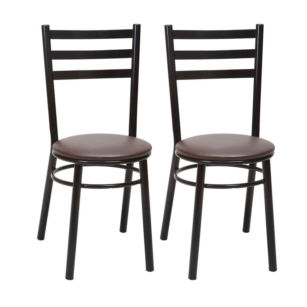 Conjunto 2 Cadeiras para Sala de Jantar Preto/Marrom