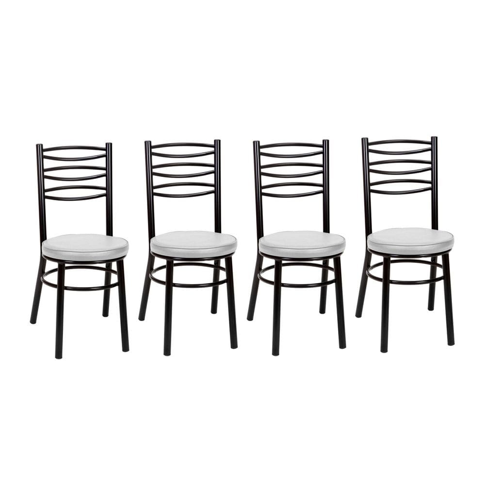 Kit 4 Cadeiras para Sala de Jantar Pintadas Cp34 Debrum Preto/Branco