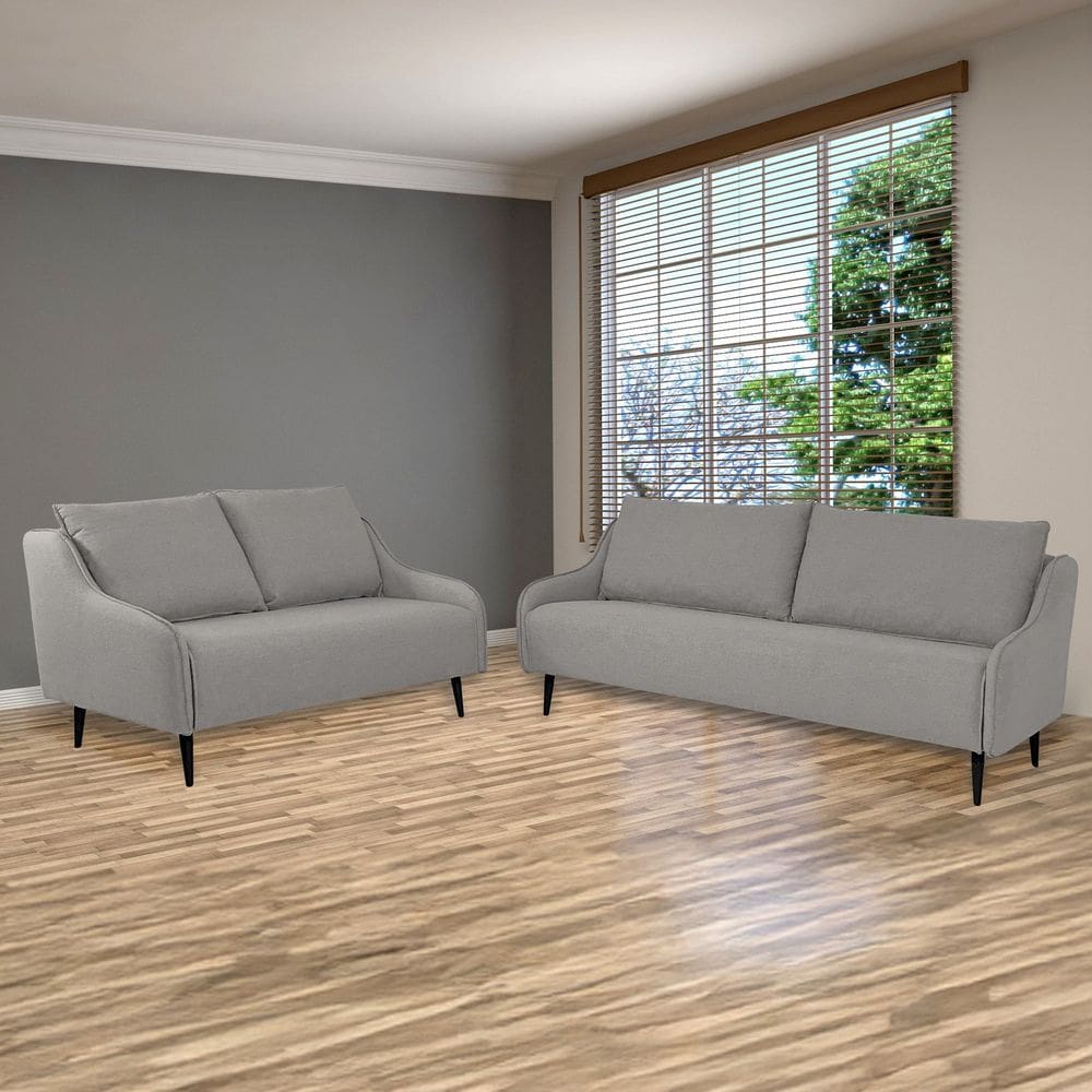 Conjunto Sofá para Sala de Estar 3 e 2 Lugares Lizzy Bege