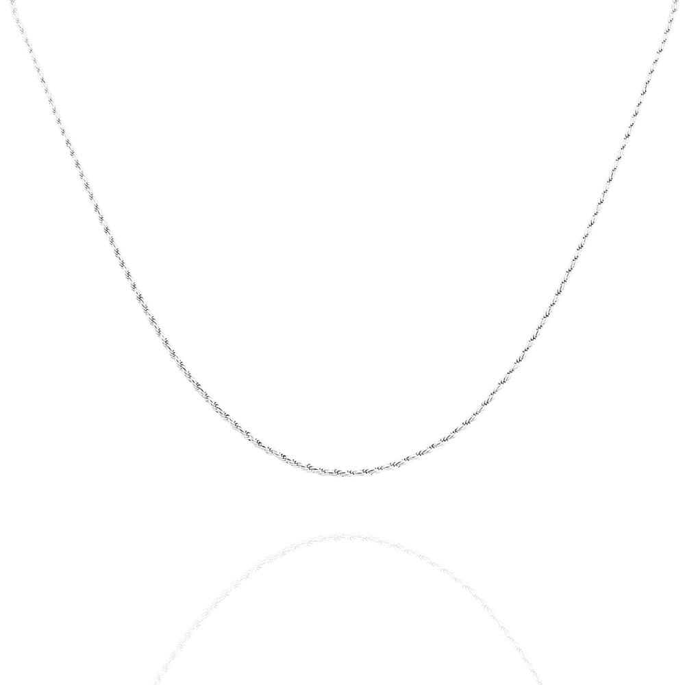 Colar Cordão Baiano 1,5mm de 45cm Banhado a Prata