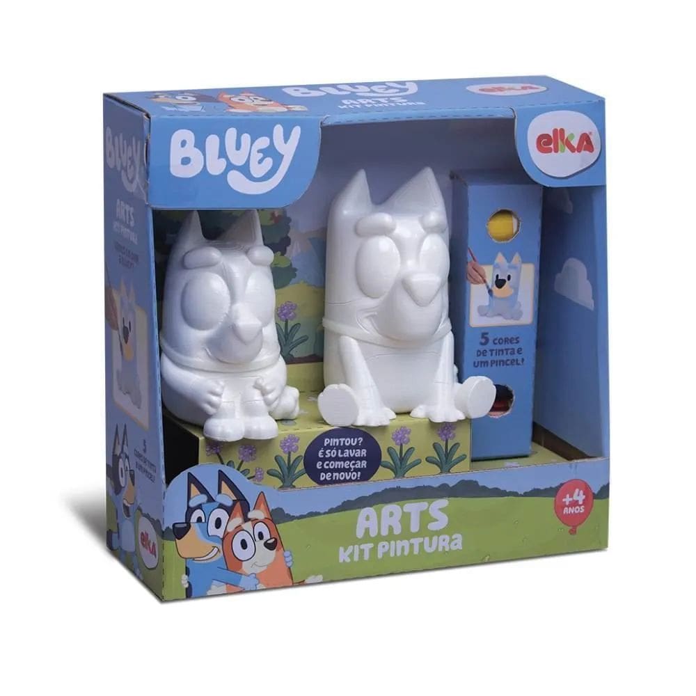 Kit Arts Pintura Bluey E Bingo Com 5 Cores e Pincel Elka
