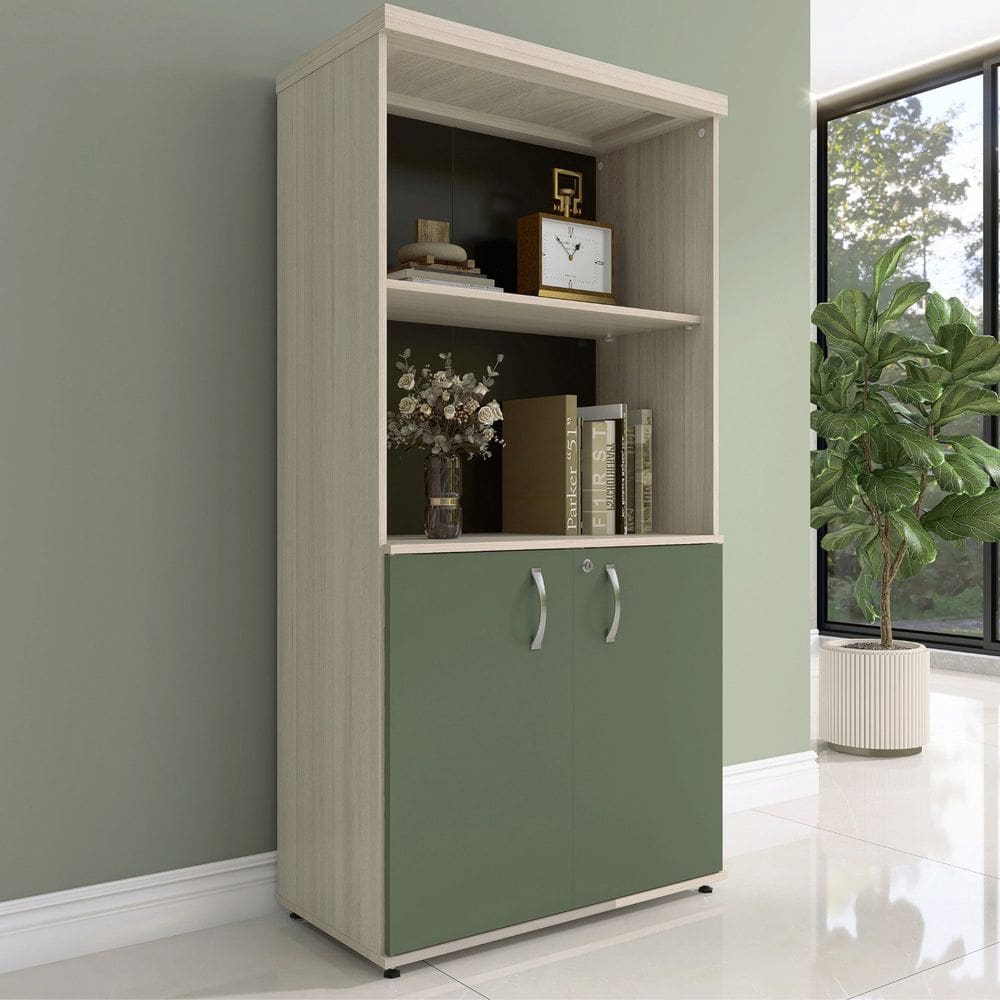 Armário Misto 2 Portas Pivotante 161,1cm X 79,2cm Pe40 Castanheira/Salvia