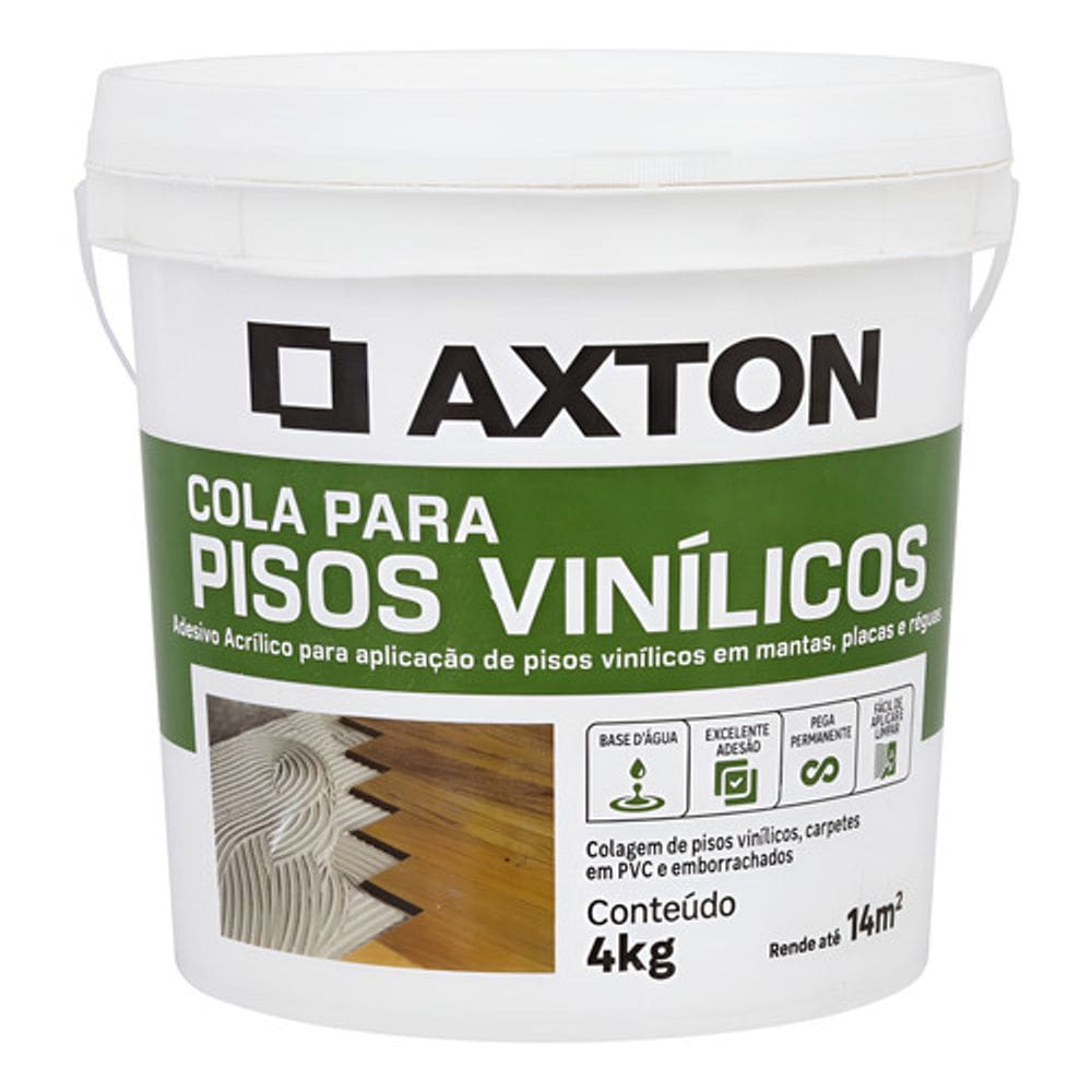Cola Profissional Para Piso Vinilico Base De Agua 4 Kg Axton