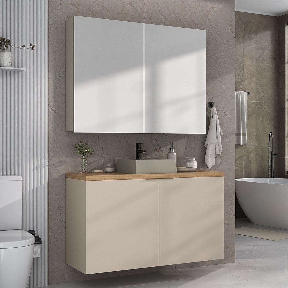 Conjunto de Banheiro 65cm X 110cm Marrom Panna / Carvalho