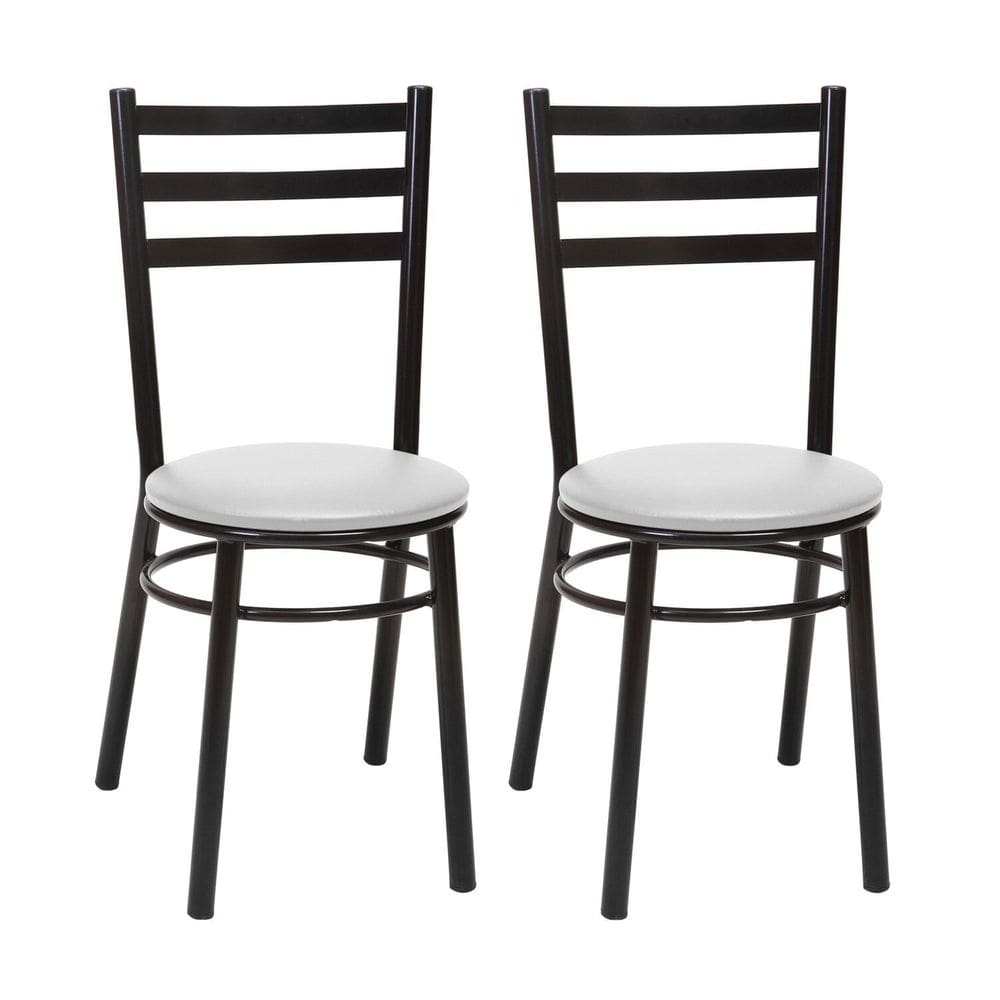 Conjunto 2 Cadeiras para Sala de Jantar Preto/Branco