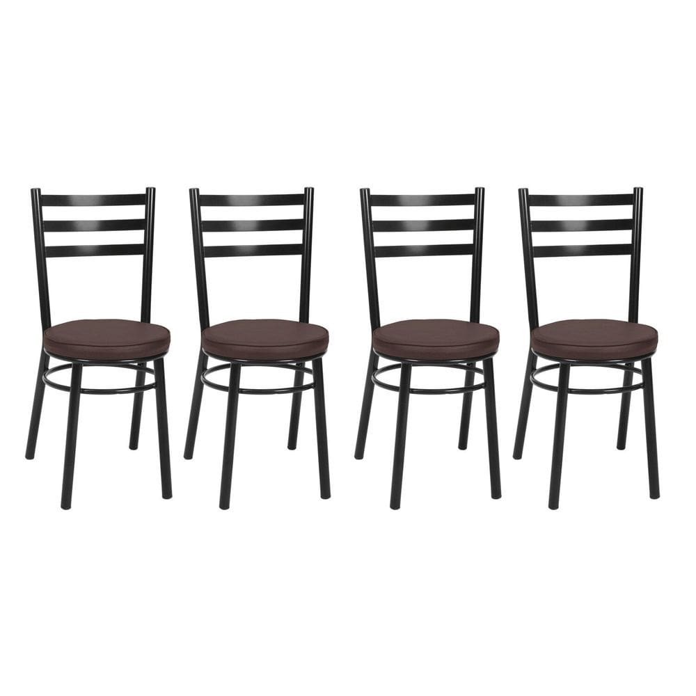 Kit 4 Cadeiras para Sala de Jantar Pintadas Cp80 Debrum Preto/Marrom