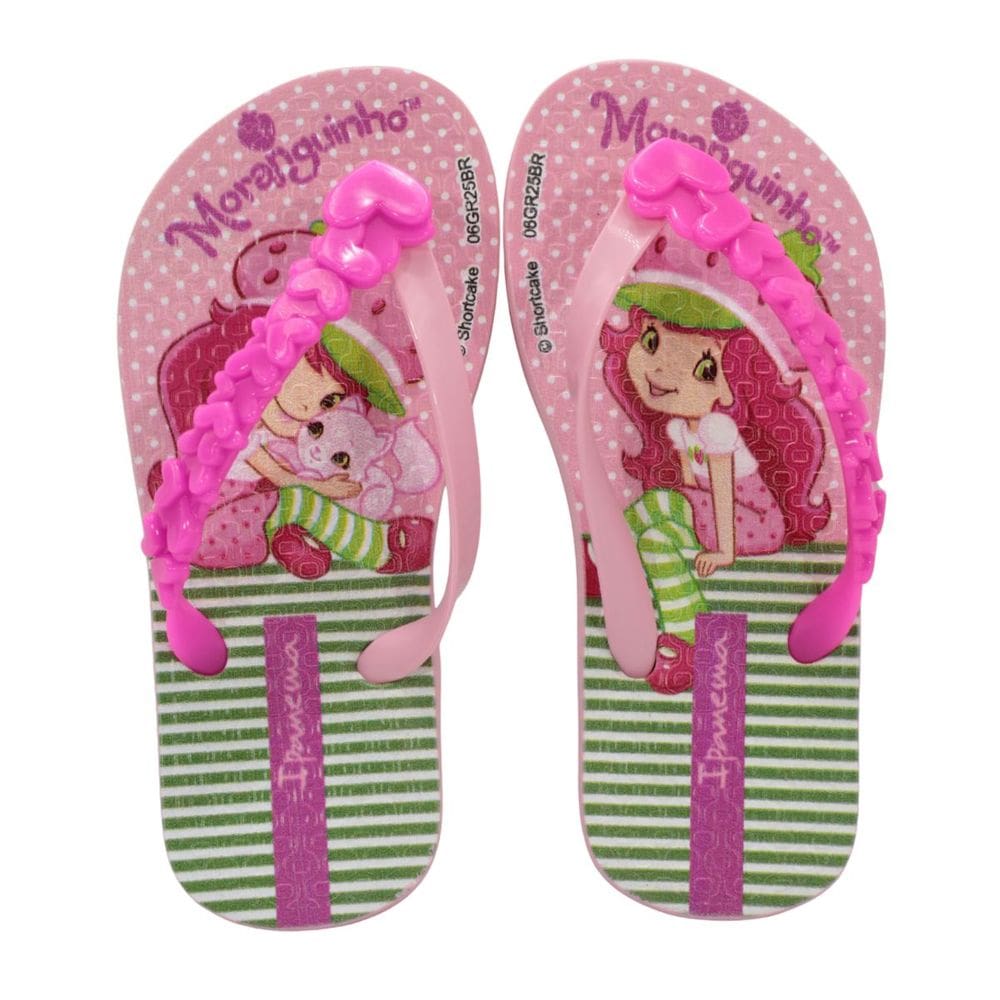 Chinelo Infantil Meninas Ipanema 27173 Moranguinho Sugar Rosa e Verde