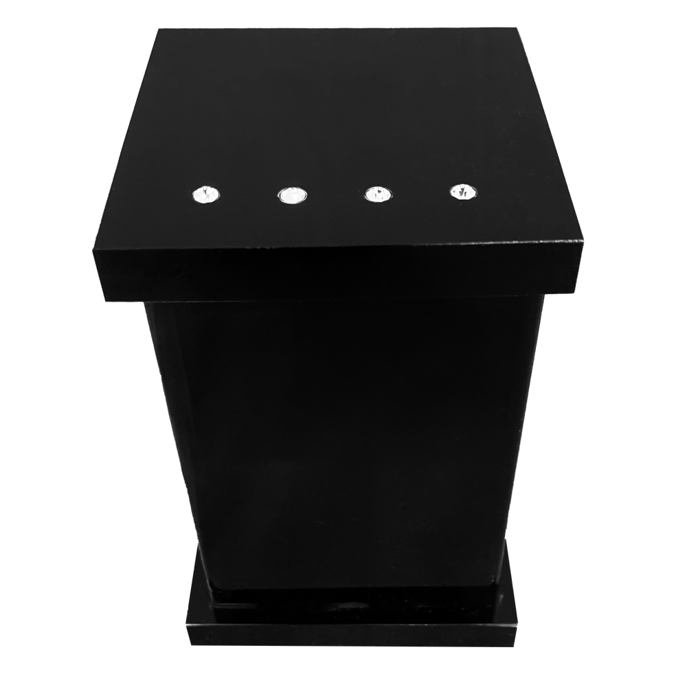 Porta Algodão ou Porta Cotonetes em Acrílico Com Strass Preto