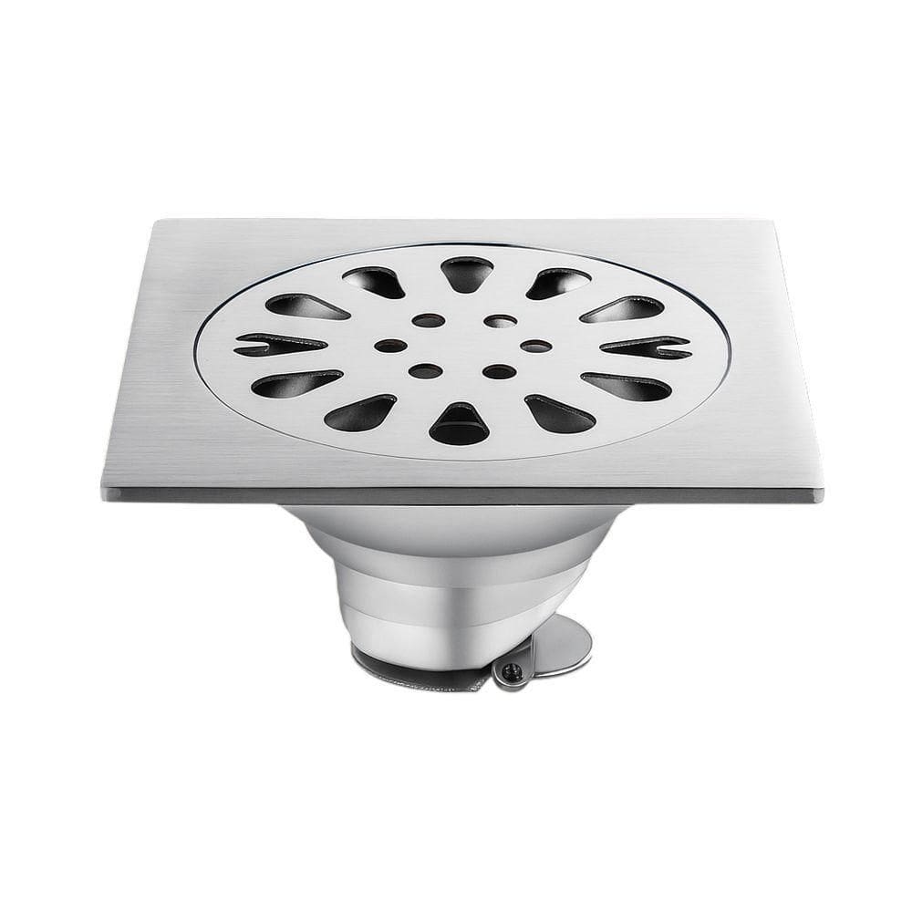 Ralo Banheiro Quadrado 10x10cm Aço Inox Anti Odores Insetos