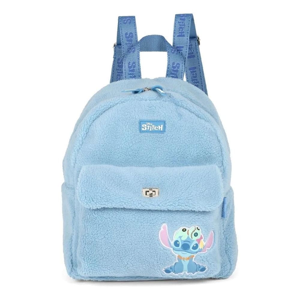 Bolsa Mochila Luxcel Stitch Pelucia Azul Un Bs76024sc-Az