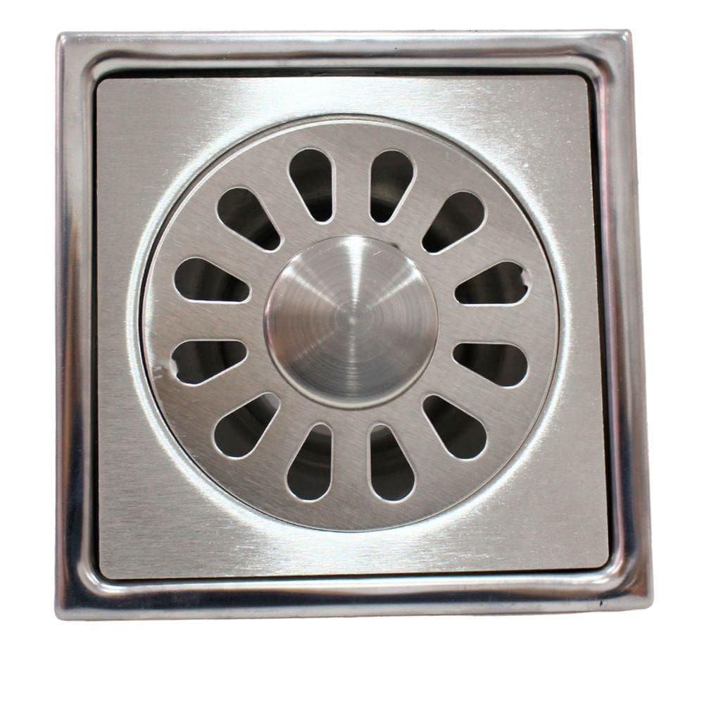 Ralo Inox 201 Inteligente 10x10cm Sem Mau Cheiro Tampa 2mm
