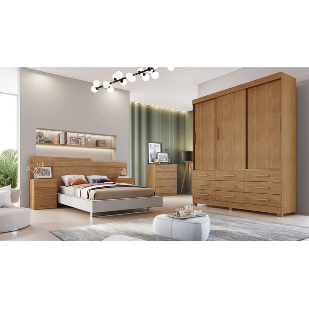 Guarda Roupa Solteiro 3 Portas 9 Gav - Buriti Novo Horizonte