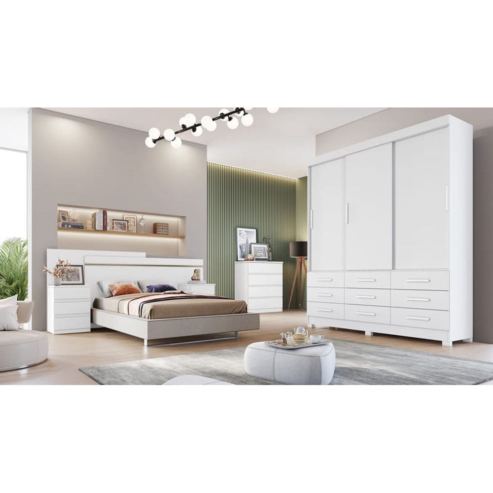 Guarda Roupa Solteiro 3 Portas 9 Gav - Buriti Novo Horizonte