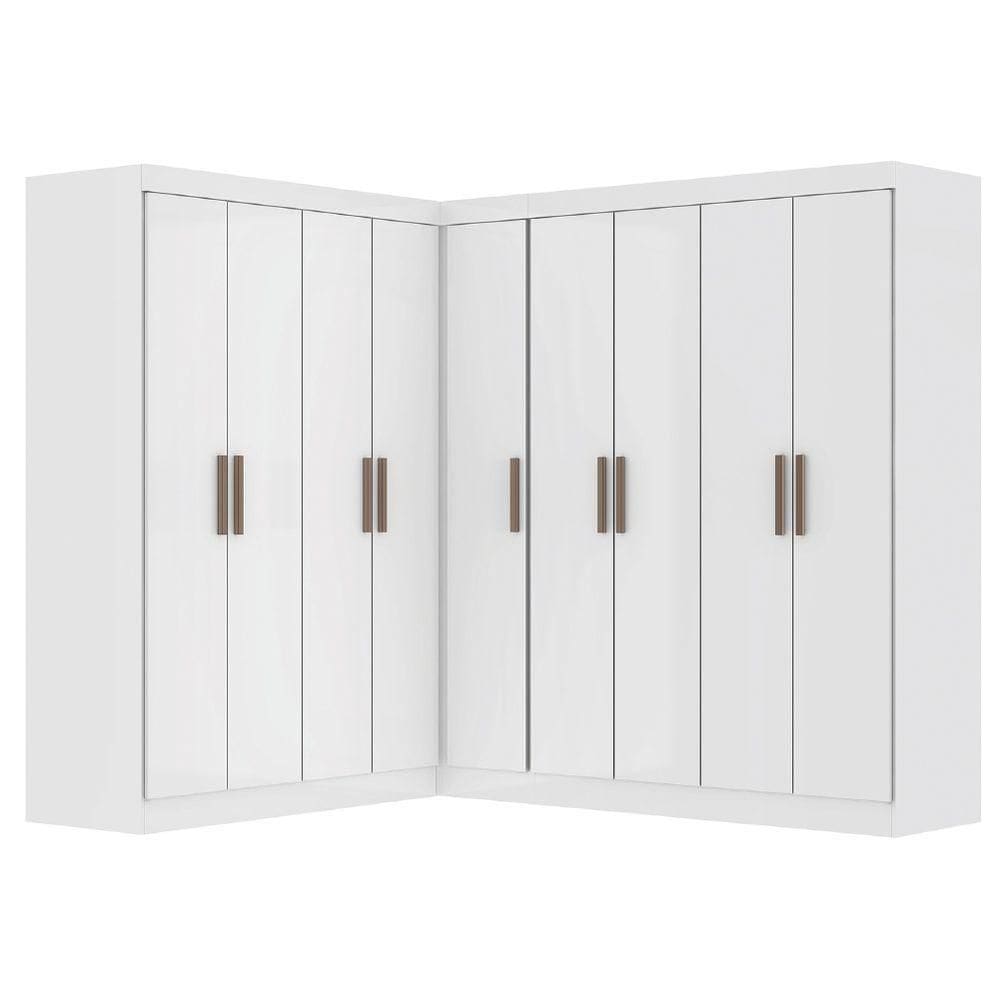Guarda Roupas Modulado De Canto Madrid Com 9 Portas Maxel Branco