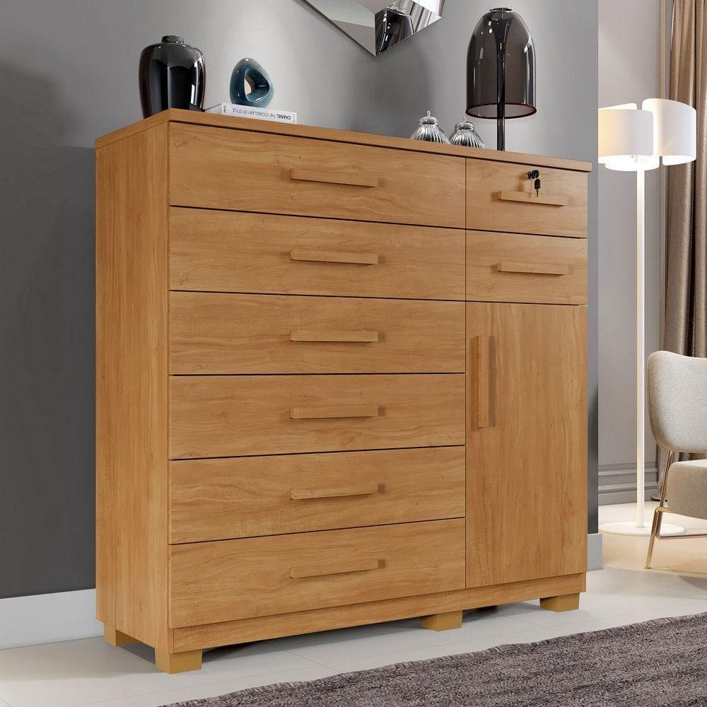 Cômoda New Vitoria 8 Gavetas Com Sapateira - Benetil Cinamomo