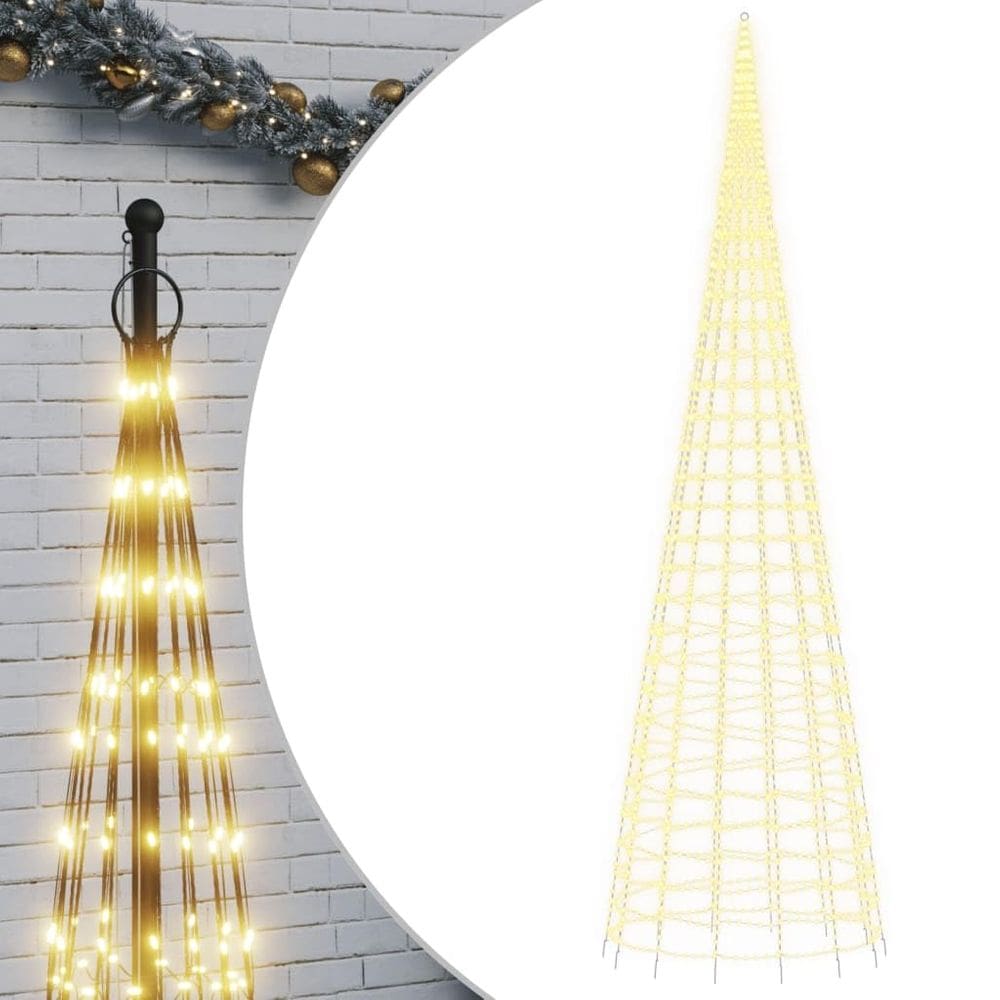 Luz de árvore de Natal vidaXL para mastro de bandeira com 3000 LEDs