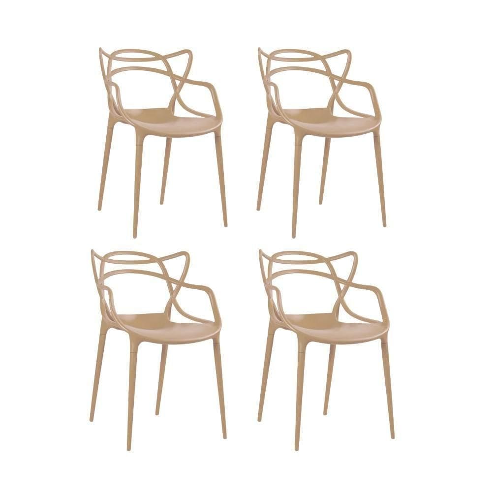 Kit 4 Cadeiras Masters Allegra Com Assento Removível Nude Nude