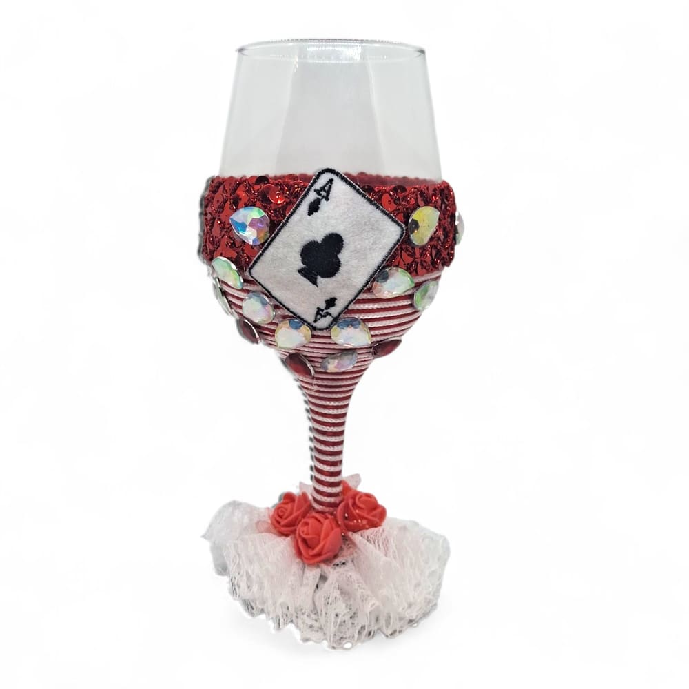 Taça Vidro Malandras Rosa Vermelha Umbanda Candomblé 600ml