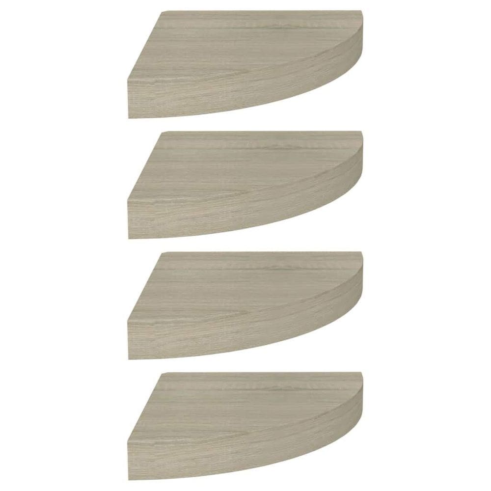 Prateleiras de canto flutuantes VidaXL Oak 25x25x4cm 4 peças de MDF