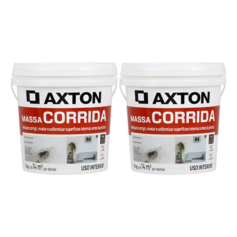 Kit Massa Corrida Interna 6 Kg Axton  2 Unidades