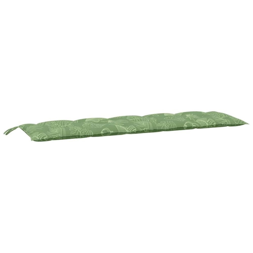 Almofada de banco de jardim VidaXL Leaf Pattern 70,9x19,7x2,8 cm verde