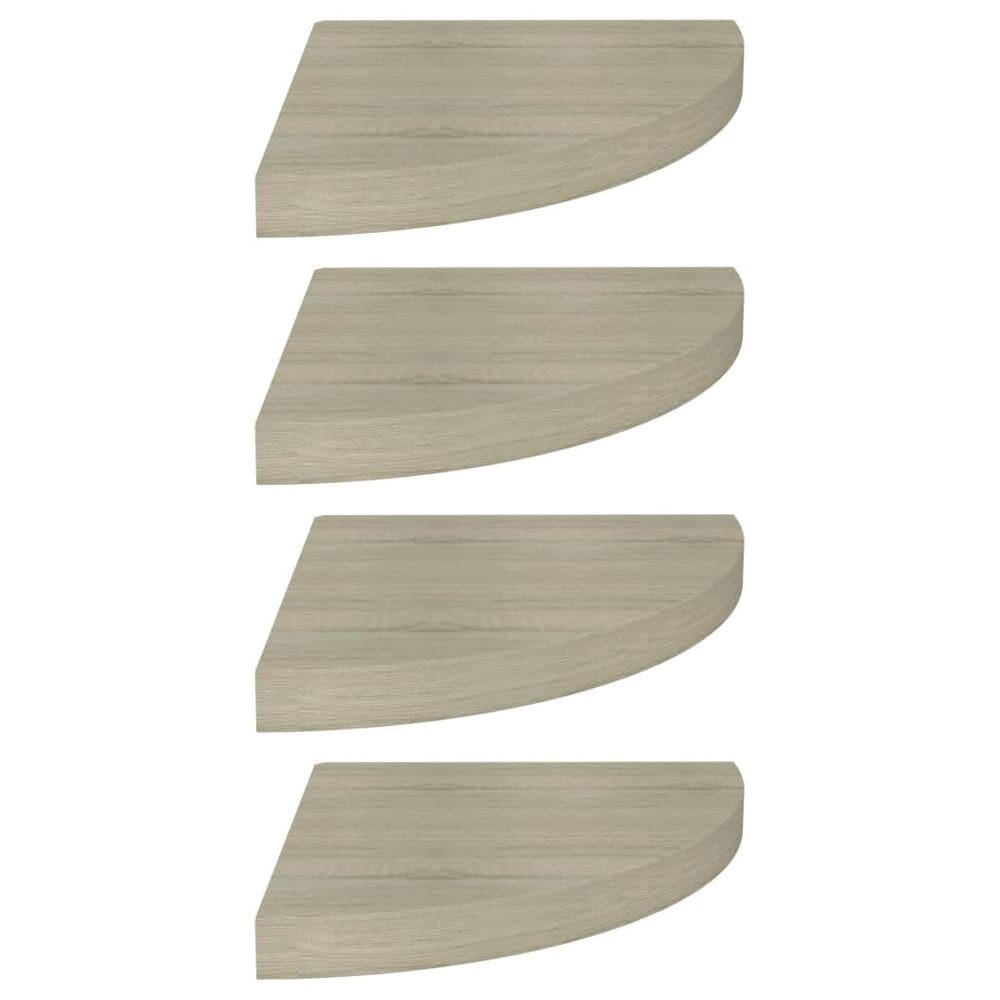 Prateleiras de canto flutuantes VidaXL Oak 35x35x4cm 4 peças de MDF